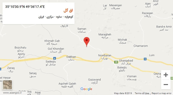 روستای اق گل بر روی نقشه