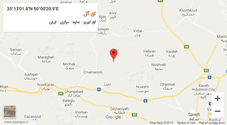 روستای اق گل بر روی نقشه
