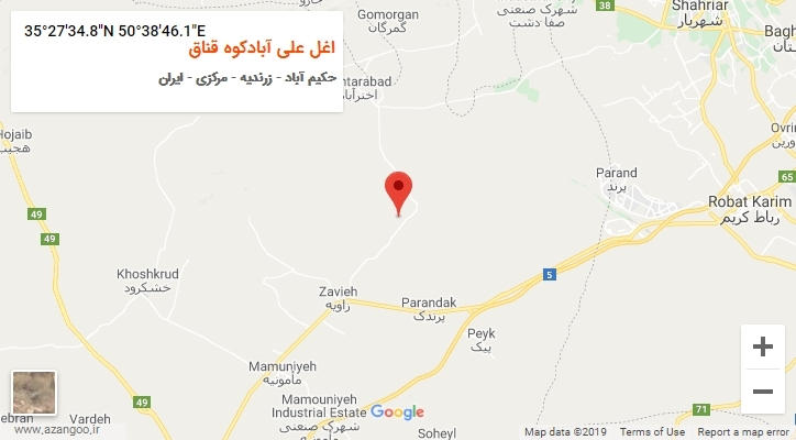 روستای اغل علی آبادکوه قناق بر روی نقشه