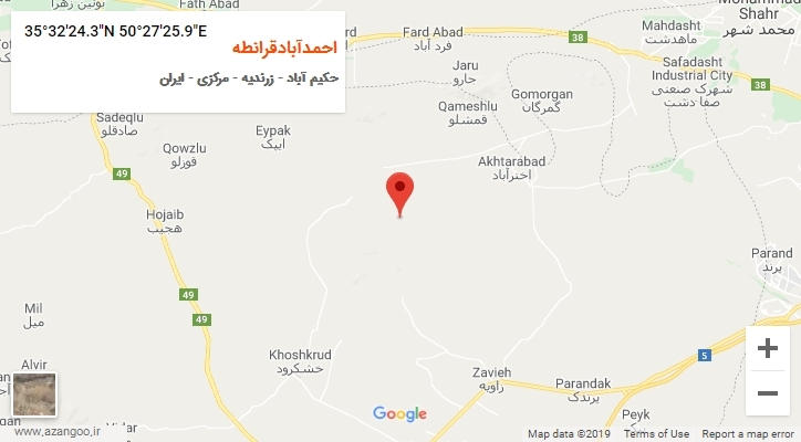 روستای احمدآبادقرانطه بر روی نقشه