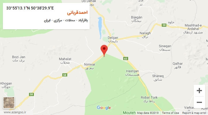 روستای احمدقربانی بر روی نقشه