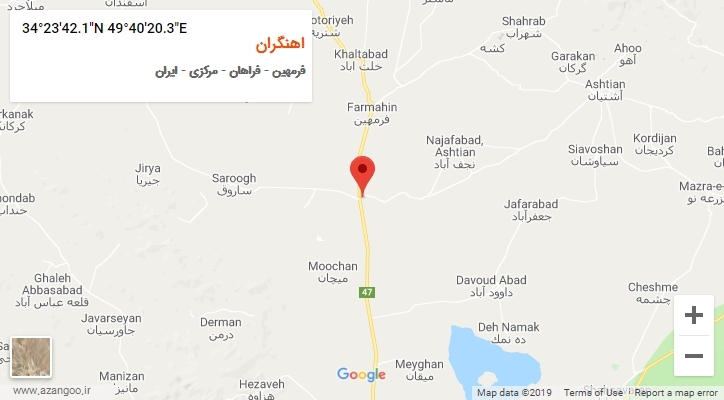 روستای اهنگران بر روی نقشه