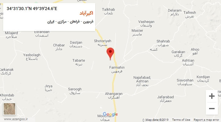 روستای اکبرآباد بر روی نقشه