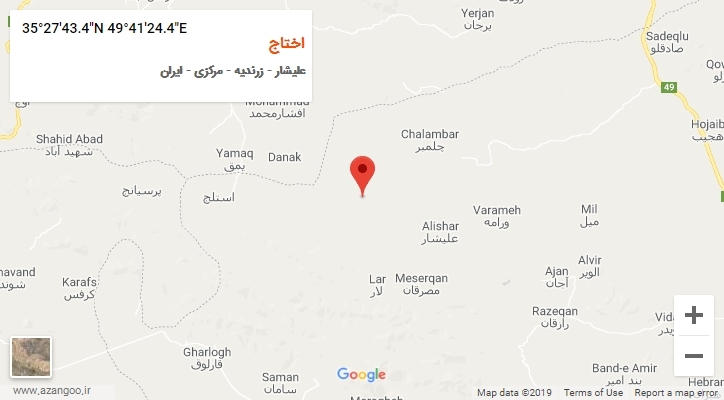 روستای اختاج بر روی نقشه