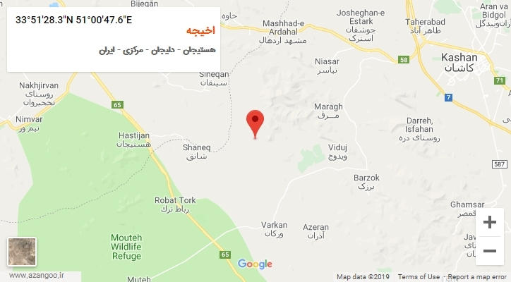 روستای اخیجه بر روی نقشه
