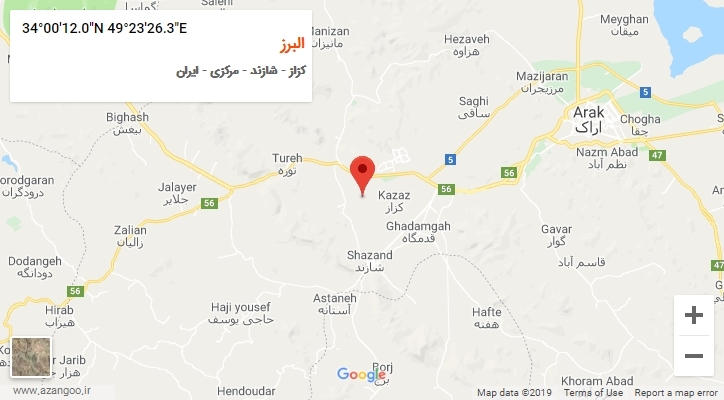 روستای البرز بر روی نقشه