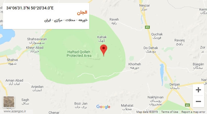 روستای الجان بر روی نقشه