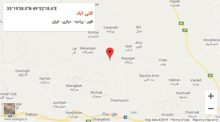 روستای التی آباد بر روی نقشه