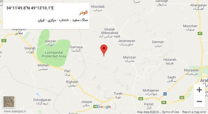 روستای الودر بر روی نقشه