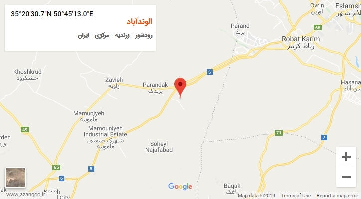 روستای الوندآباد بر روی نقشه