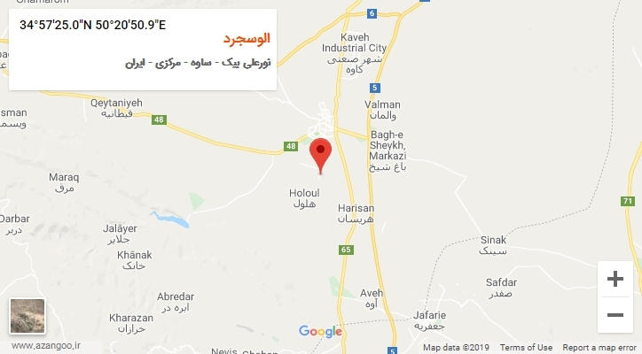 روستای الوسجرد بر روی نقشه