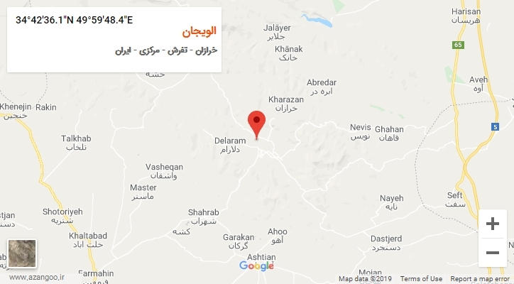 روستای الویجان بر روی نقشه