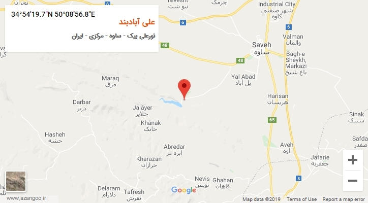 روستای علی آبادبند بر روی نقشه