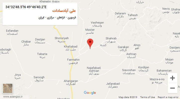 روستای علی آبادسادات بر روی نقشه