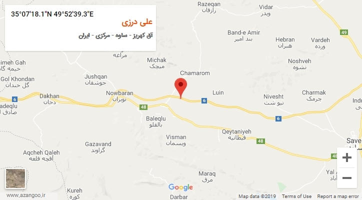 روستای علی درزی بر روی نقشه