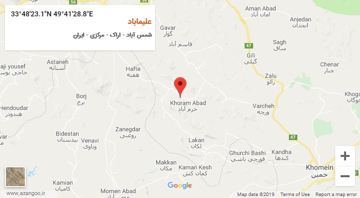 روستای علیماباد بر روی نقشه