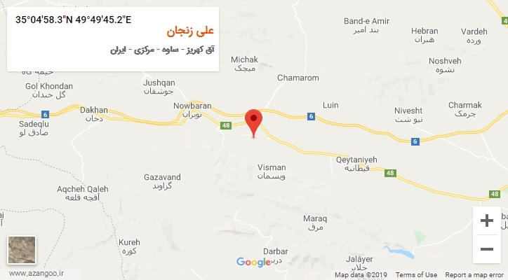 روستای علی زنجان بر روی نقشه