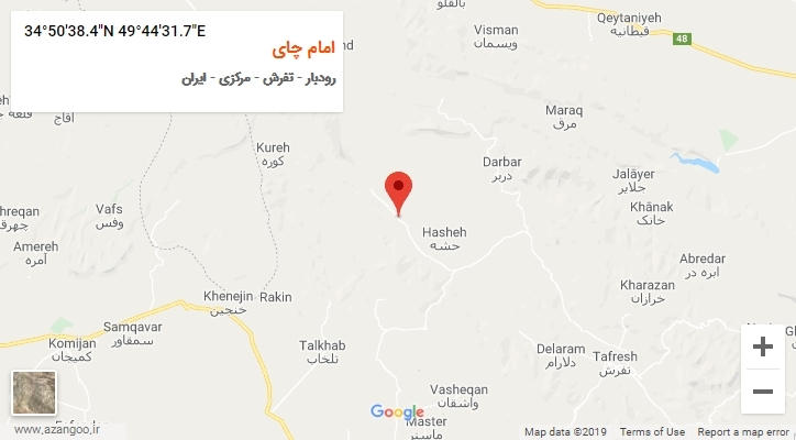 روستای امام چای بر روی نقشه