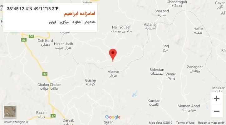 روستای امامزاده ابراهیم بر روی نقشه