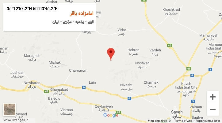 روستای امامزاده باقر بر روی نقشه