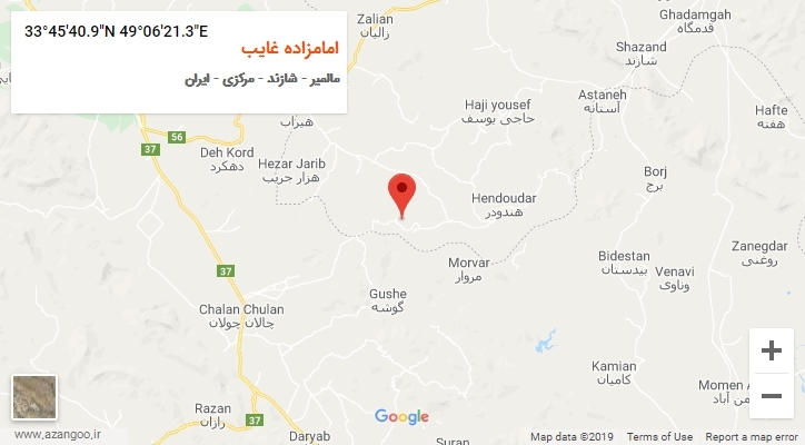 روستای امامزاده غایب بر روی نقشه
