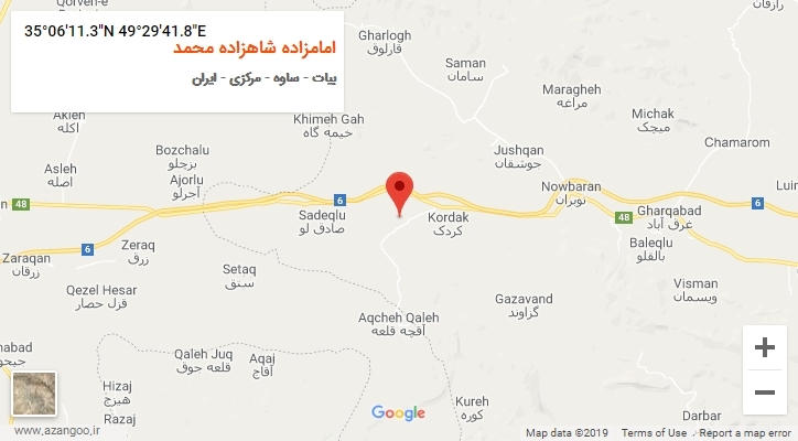 روستای امامزاده شاهزاده محمد بر روی نقشه