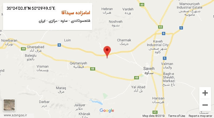 روستای امامزاده سیدآقا بر روی نقشه