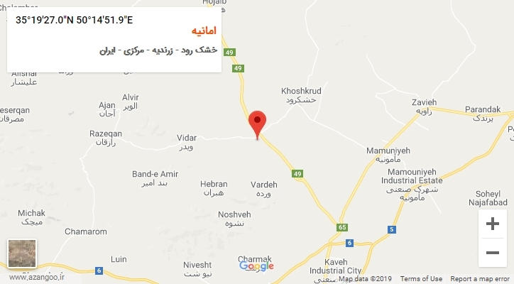 روستای امانیه بر روی نقشه