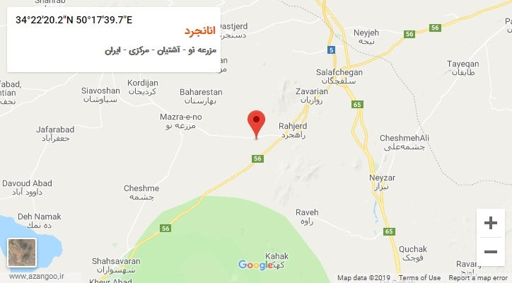 روستای انانجرد بر روی نقشه