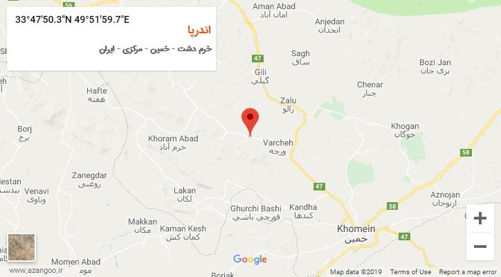 روستای اندرپا بر روی نقشه