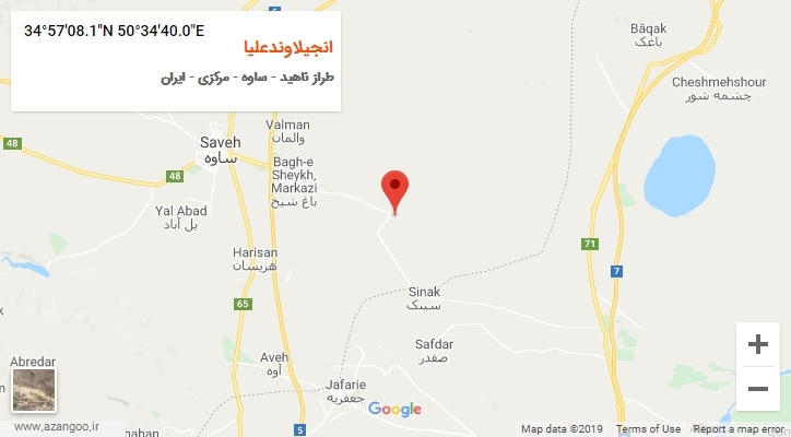 روستای انجیلاوندعلیا بر روی نقشه