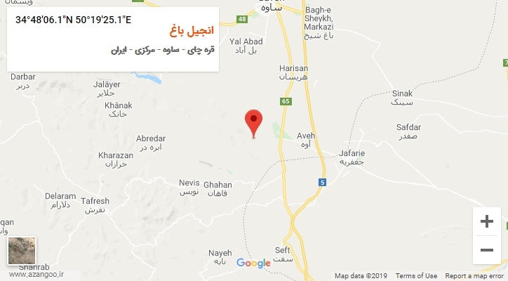 روستای انجیل باغ بر روی نقشه