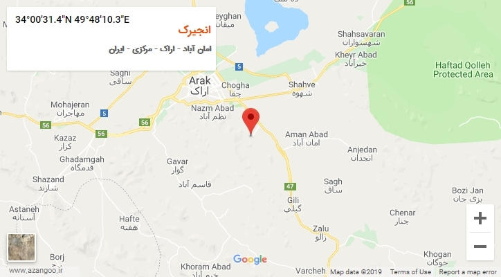 روستای انجیرک بر روی نقشه
