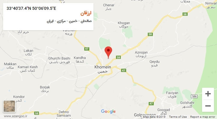 روستای ارزقان بر روی نقشه