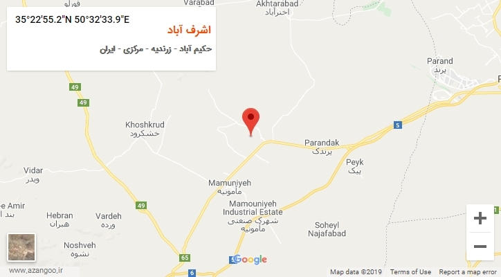 روستای اشرف آباد بر روی نقشه