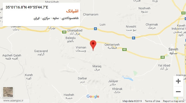 روستای اشیانک بر روی نقشه