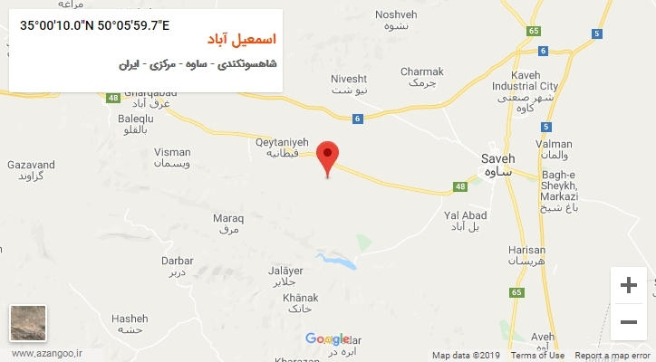 روستای اسمعیل آباد بر روی نقشه