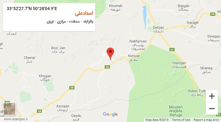 روستای استادعلی بر روی نقشه