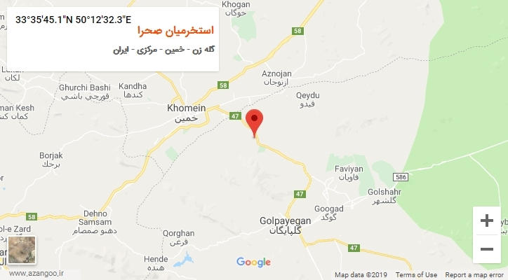 روستای استخرمیان صحرا بر روی نقشه