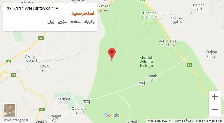 روستای استخرسفید بر روی نقشه