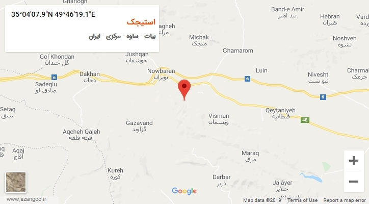 روستای استیجک بر روی نقشه