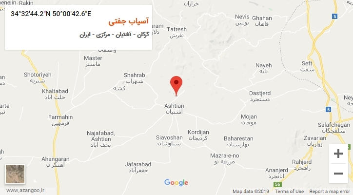 روستای آسیاب جفتی بر روی نقشه