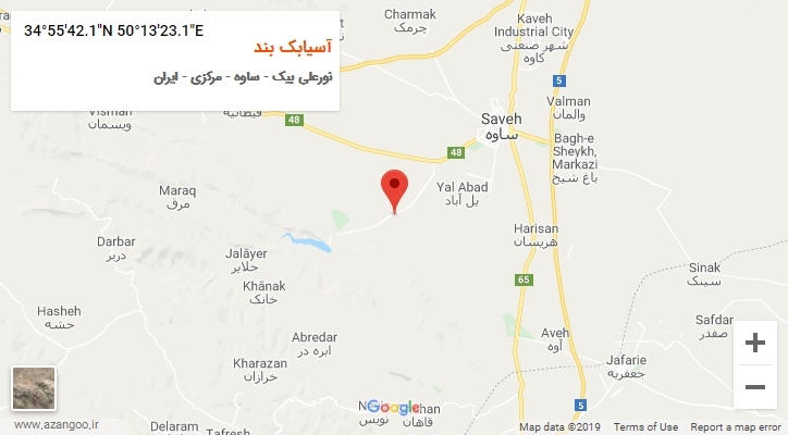 روستای آسیابک بند بر روی نقشه