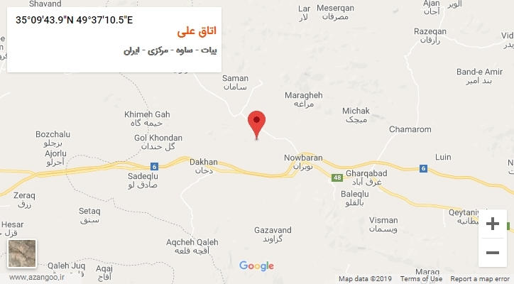 روستای اتاق علی بر روی نقشه