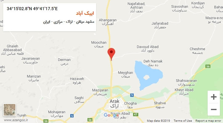 روستای ایبک آباد بر روی نقشه