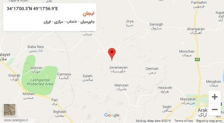 روستای ایجان بر روی نقشه