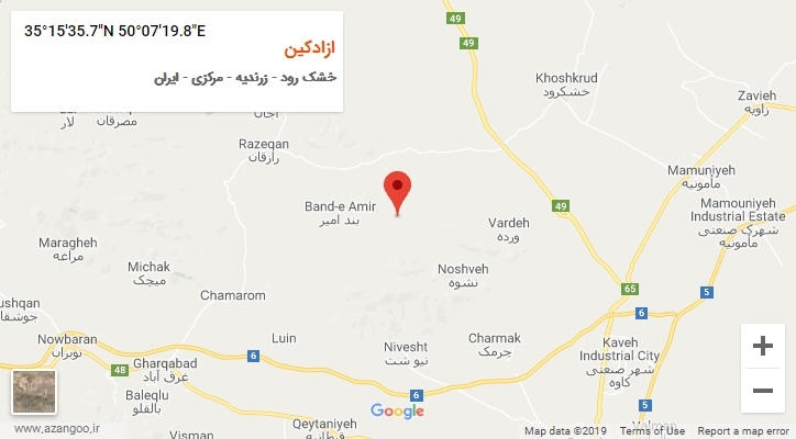 روستای ازادکین بر روی نقشه