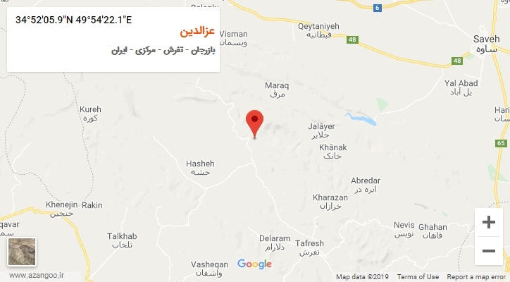 روستای عزالدین بر روی نقشه