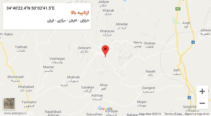 روستای ازناییه بالا بر روی نقشه