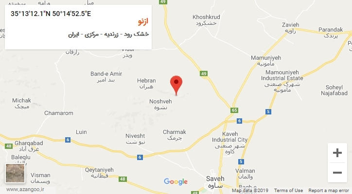 روستای ازنو بر روی نقشه
